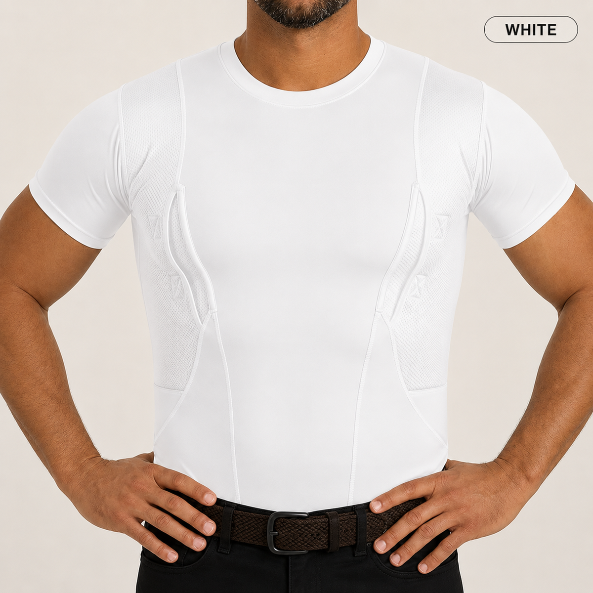 Ambidextrous Concealed Carry Compression Tee – Silky-Soft Stretch Fabric