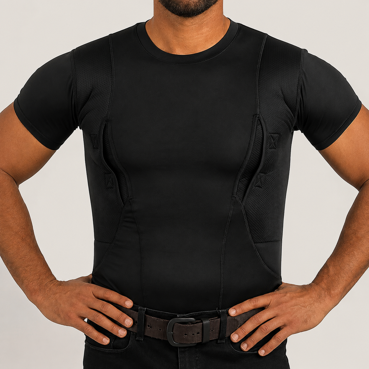 Ambidextrous Concealed Carry Compression Tee – Silky-Soft Stretch Fabric