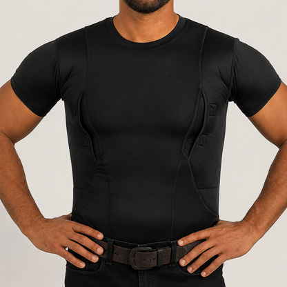 Ambidextrous Concealed Carry Compression Tee – Silky-Soft Stretch Fabric