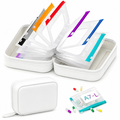 💊 14-Pouch Travel Pill Organizer – Waterproof Medicine & Vitamin Case