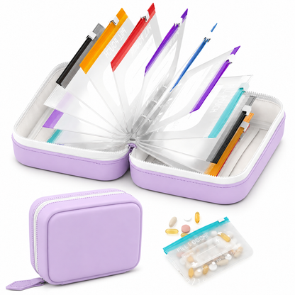 💊 14-Pouch Travel Pill Organizer – Waterproof Medicine & Vitamin Case