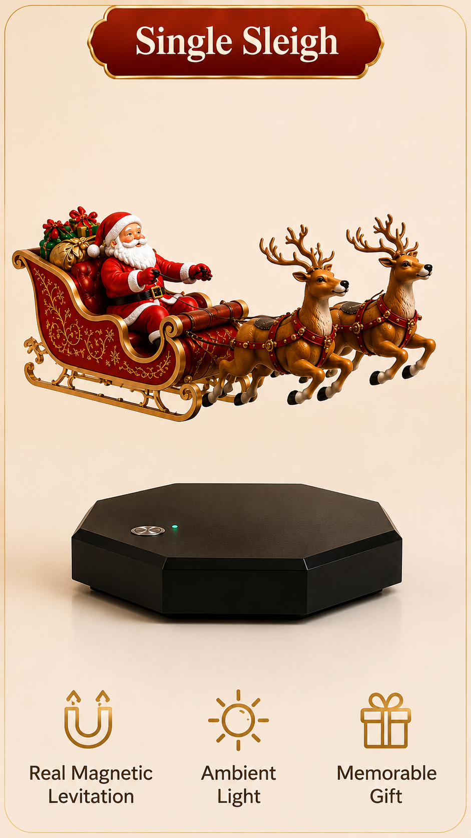 🎅 Santa’s Flying Sleigh — Magnetic Levitation Christmas Display ✨