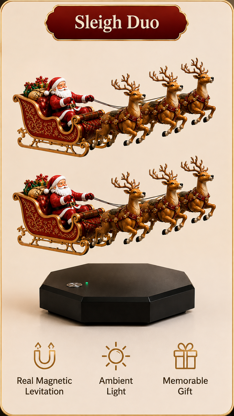 🎅 Santa’s Flying Sleigh — Magnetic Levitation Christmas Display ✨