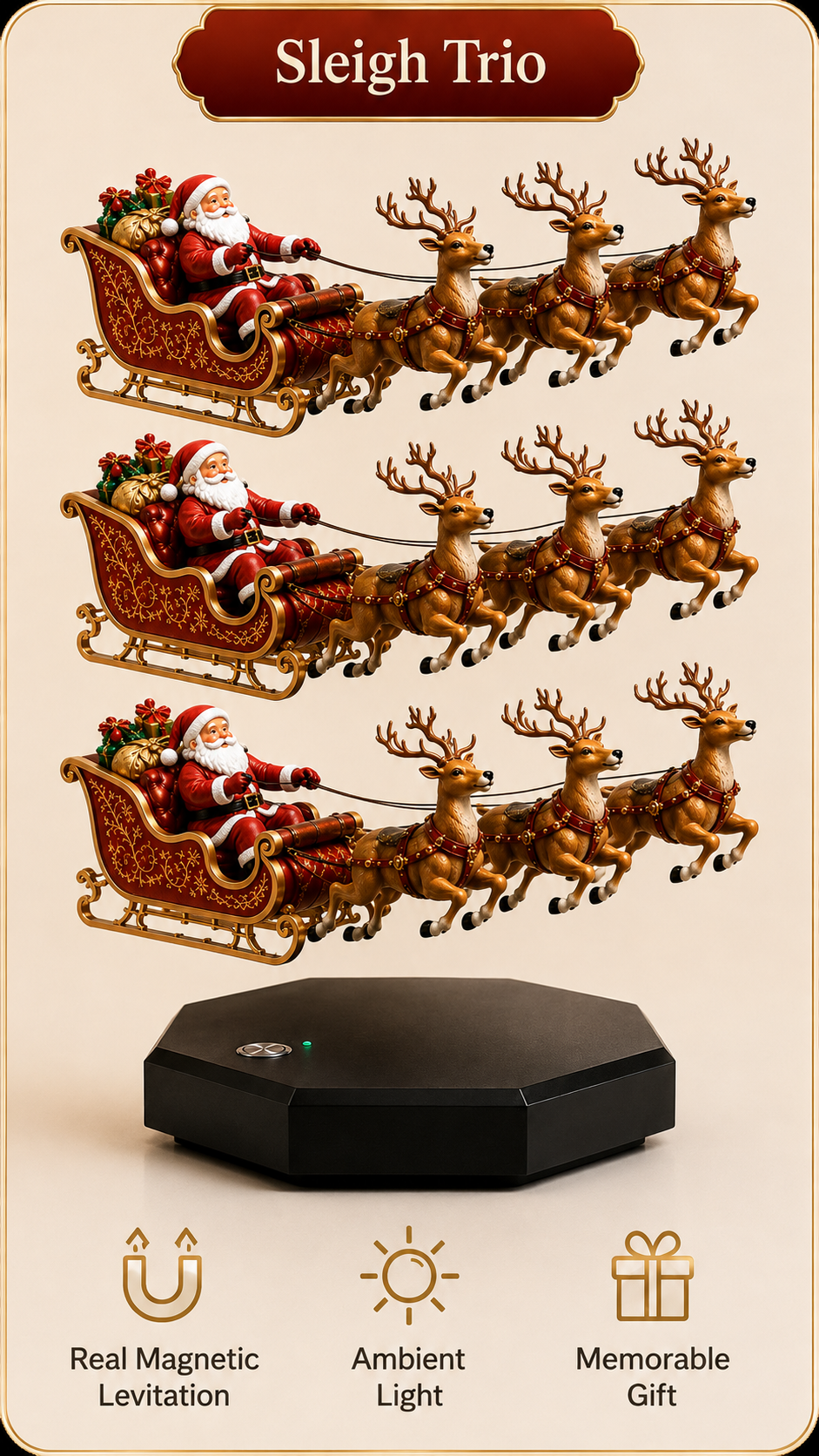 🎅 Santa’s Flying Sleigh — Magnetic Levitation Christmas Display ✨