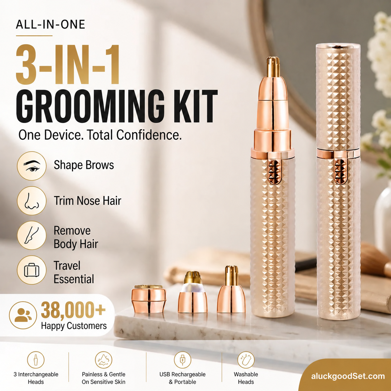 📍 2026 Sale — Over 38,000 Sold!🔥 Portable Electric Eyebrow Trimmer – Interchangeable Heads 🪒