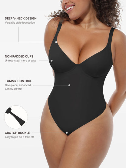 Deep V-Neck Sculpt Bodysuit