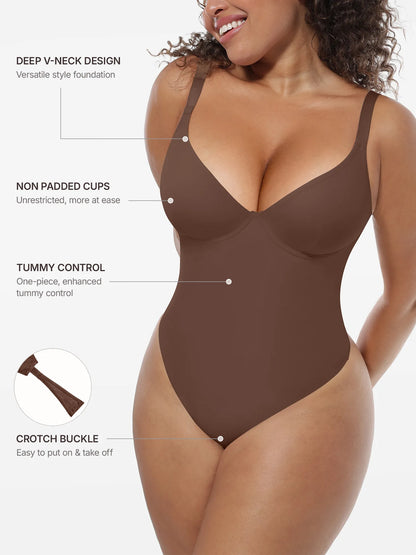 Deep V-Neck Sculpt Bodysuit