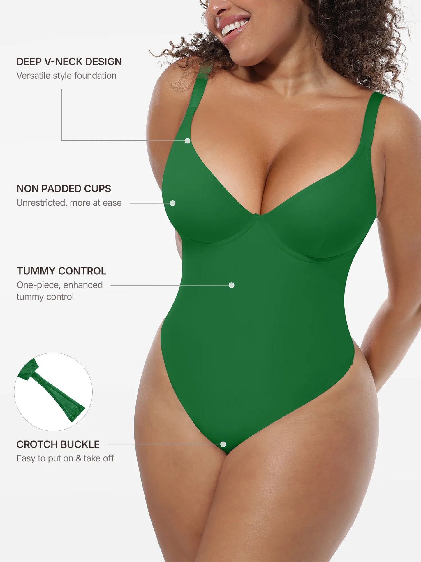 Deep V-Neck Sculpt Bodysuit