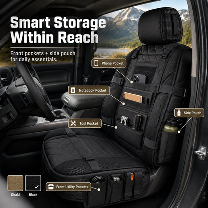 🚙Rugged Truck Seat Cover – Tactical Storage, Seat Protection & All‑Day Comfort