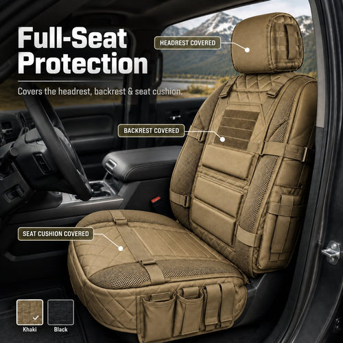 🚙Rugged Truck Seat Cover – Tactical Storage, Seat Protection & All‑Day Comfort
