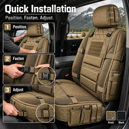 🚙Rugged Truck Seat Cover – Tactical Storage, Seat Protection & All‑Day Comfort