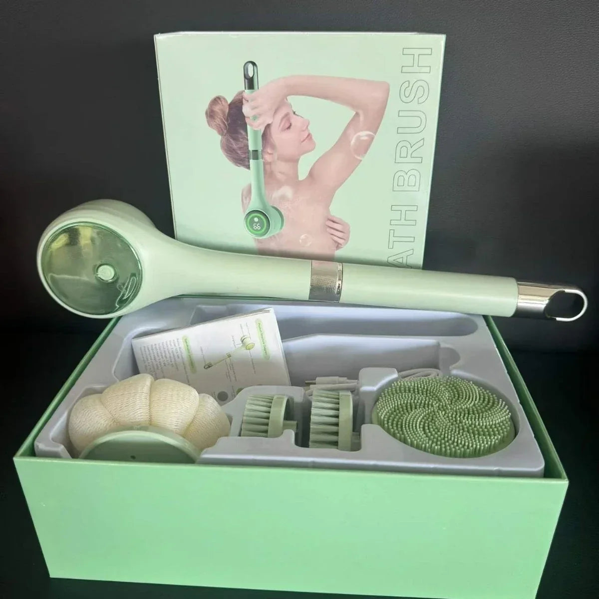 Electric Body Scrubber with Long Handle for Shower