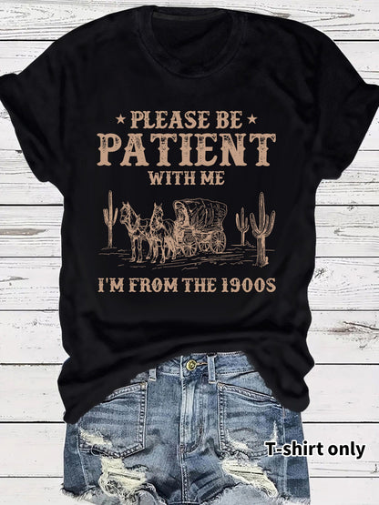 🔥Last Day Sale 60% OFF⏰👕I'M From 1900S✨ Women's Vintage Letter Print Round Neck Tee
