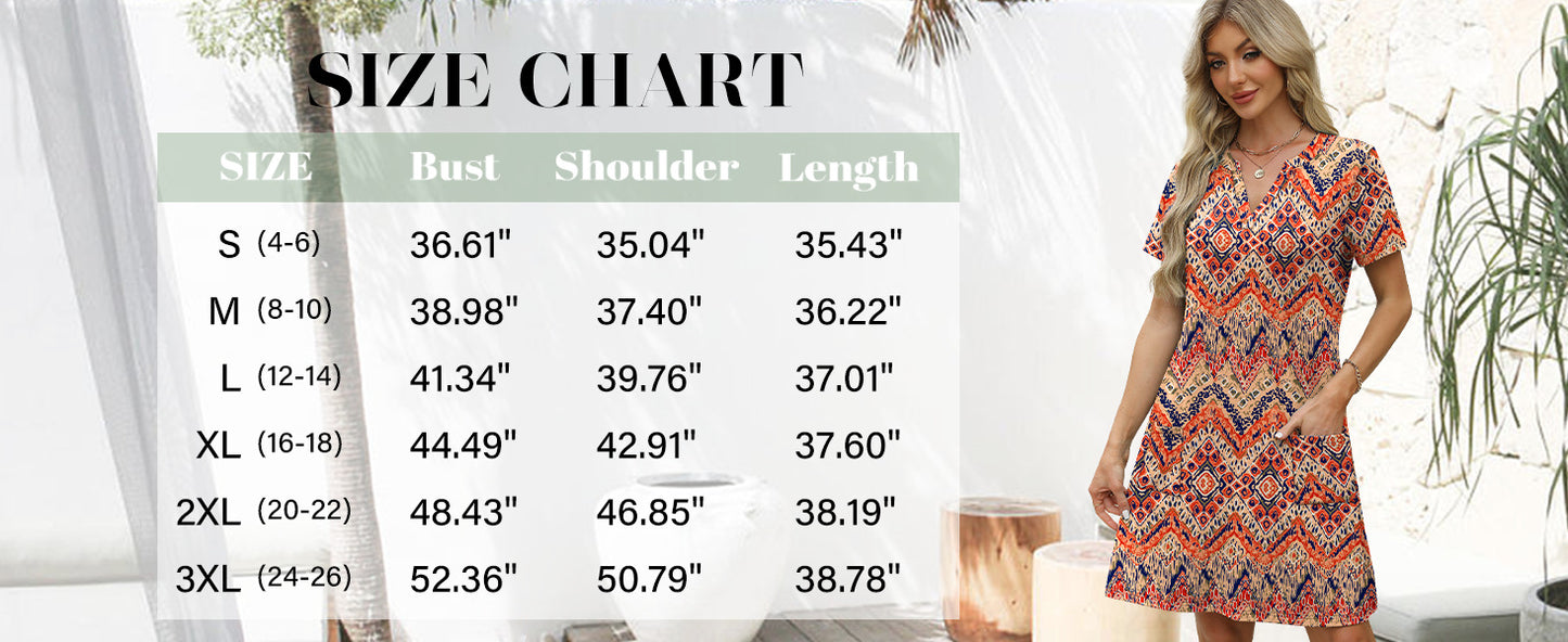🏝️💃Women's Casual V Neck Vacation Midi Dress With Pockets