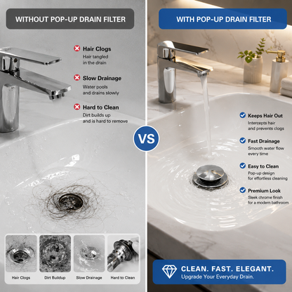 Universal Pop-Up Sink Drain Filter Stopper