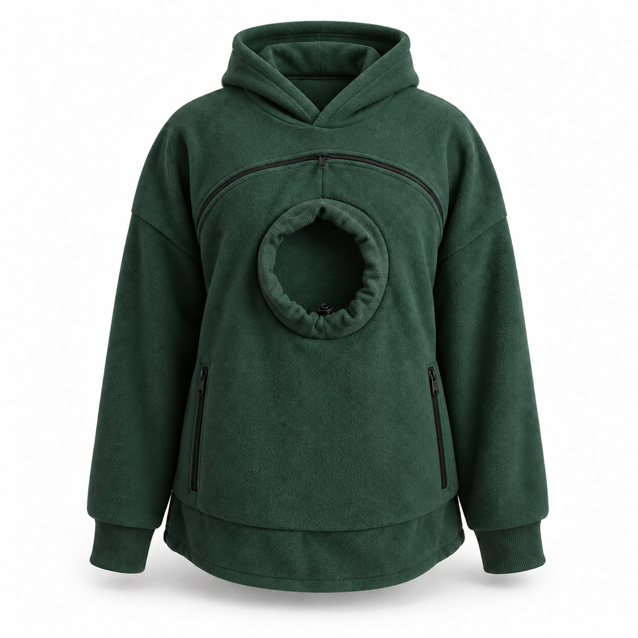 Green aluckgoodSet hoodie with a zip-open pet pouch