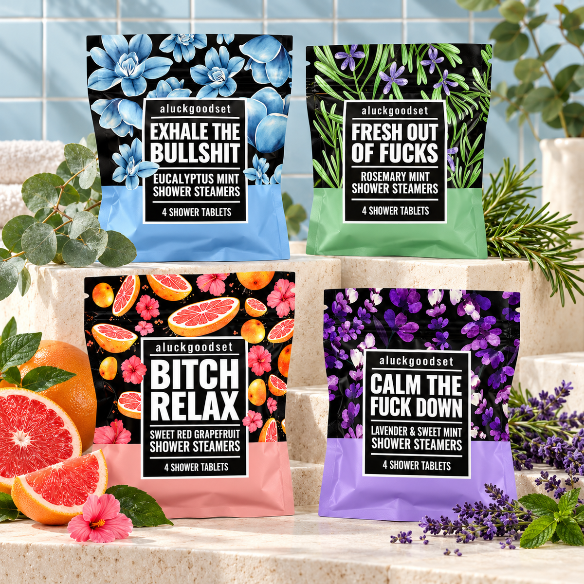 aluckgoodset shower steamers — collection