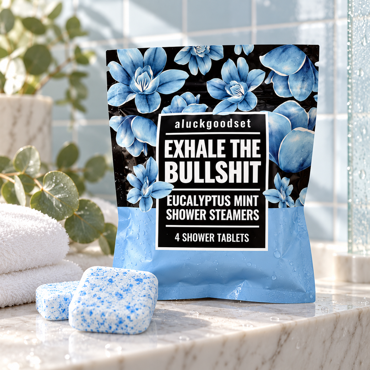 aluckgoodset shower steamers — lifestyle