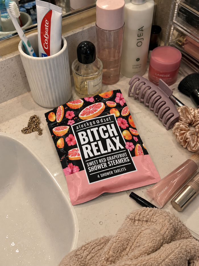 aluckgoodset shower steamers in a bathroom scene
