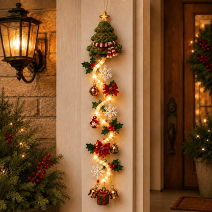 ⏳✨ Last day! 49% OFF – 🎅MerryCascade Glowing Christmas Door Hanger