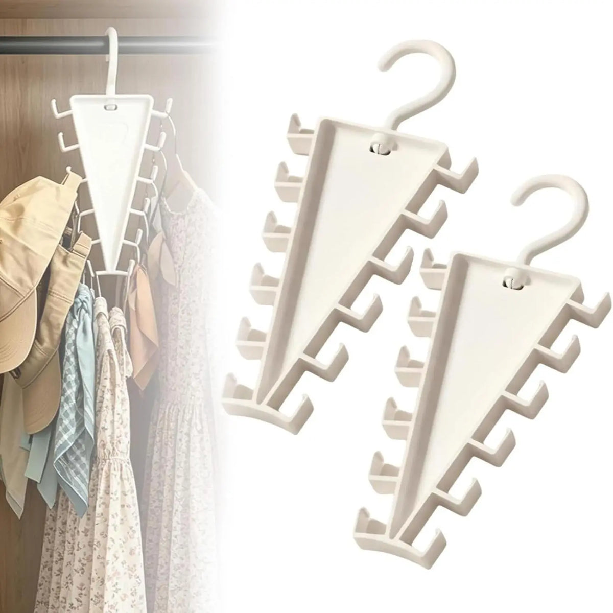 12-Hook Rotating Closet Organizer Hanger (2 Pcs)