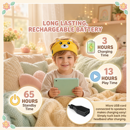 Cozy Animal Wireless Kids Headband Headphones