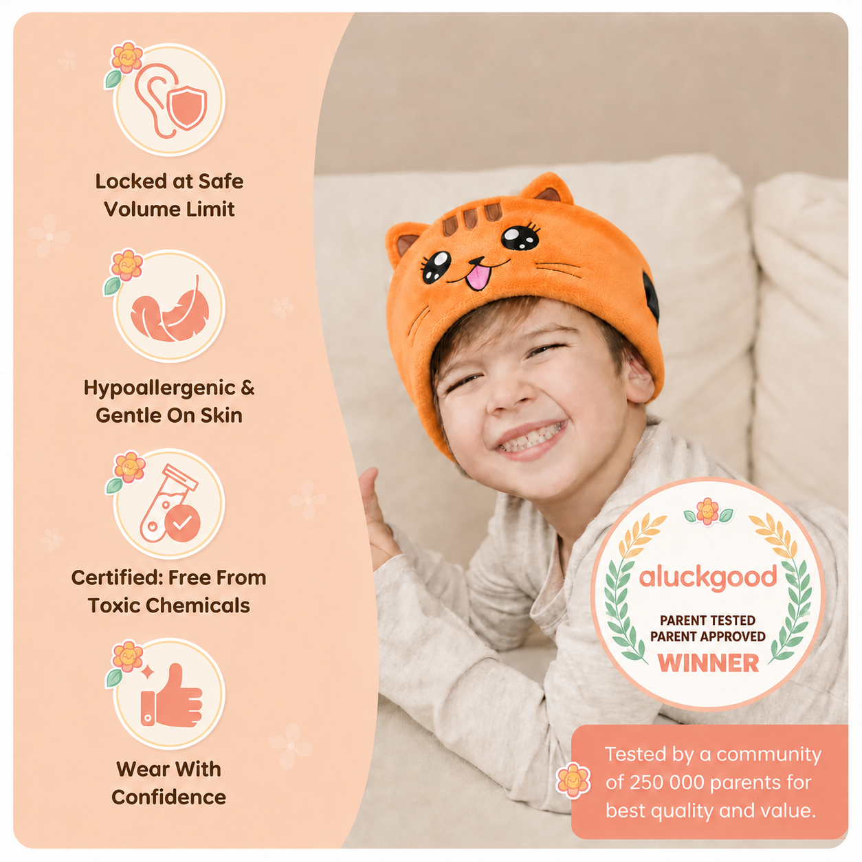 Cozy Animal Wireless Kids Headband Headphones