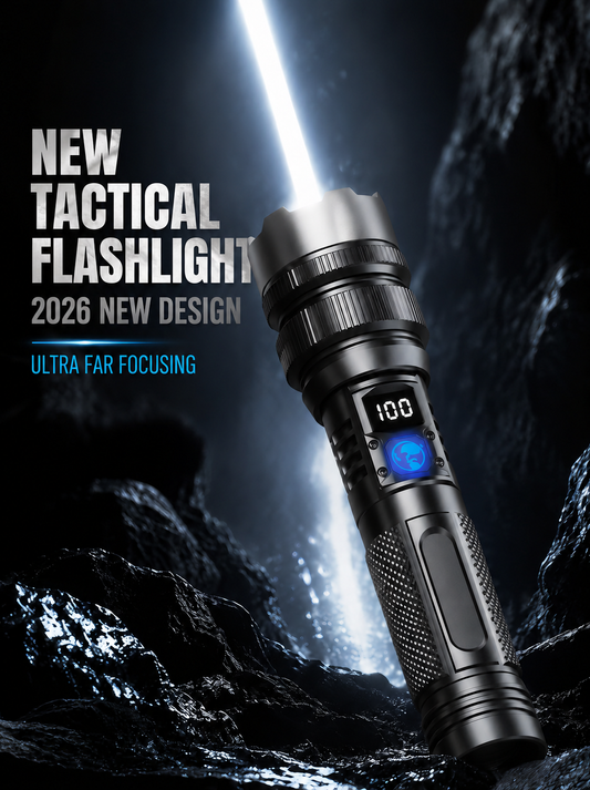 🔦 High-Power Rechargeable Zoom Flashlight – 2000LM, Power Bank & Digital Battery Display