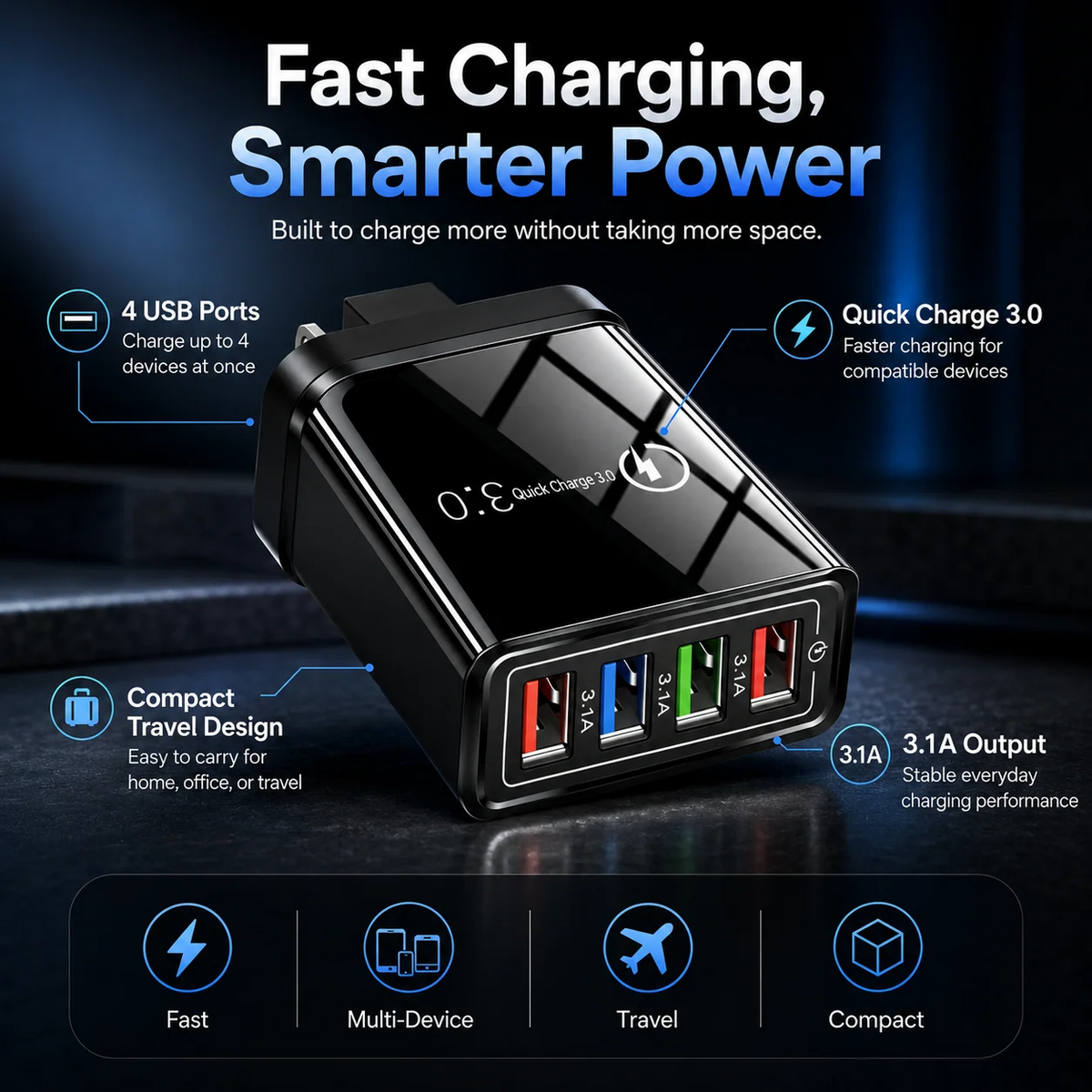 The Charger Big Tech Hates | 4-Port Quick Charge 3.0 + AI Performance Boost