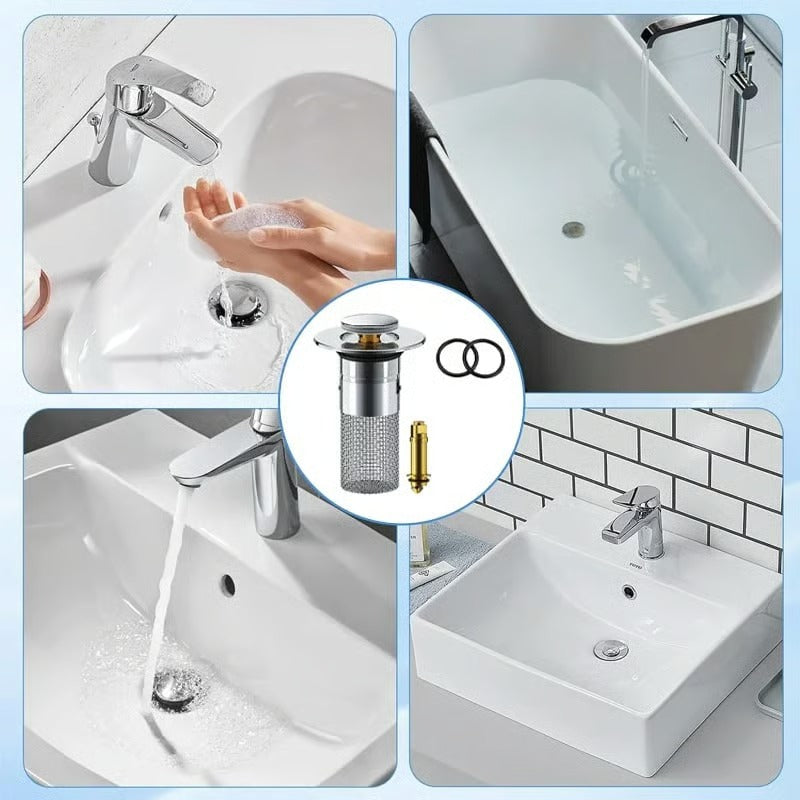 Universal Pop-Up Sink Drain Filter Stopper