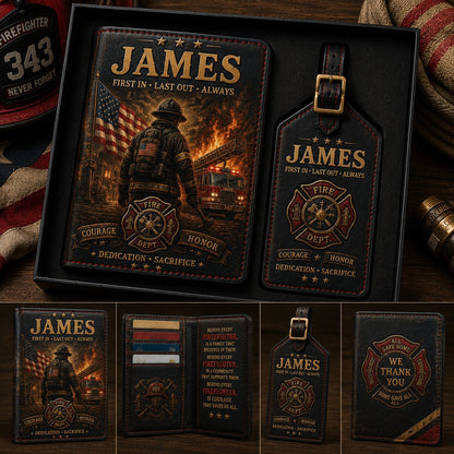 Personalised Men's Passport Cover and Luggage Tag Set — The Perfect Gift for Him