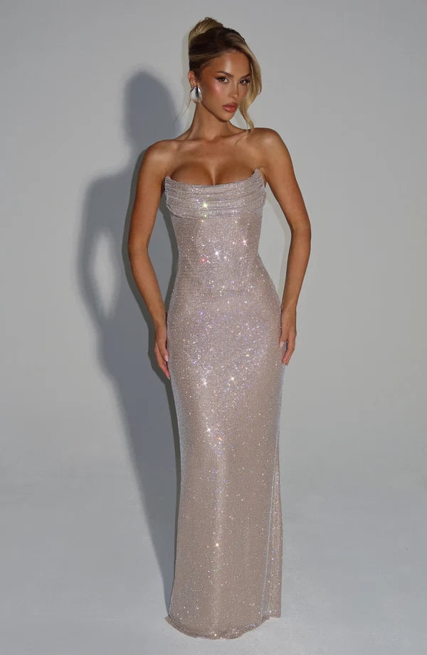 Princess-style long evening gown