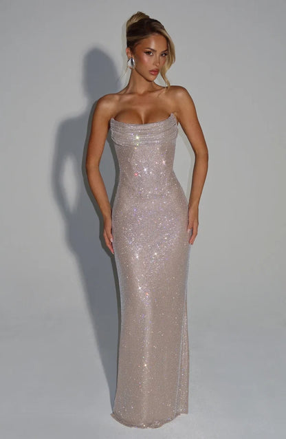 Princess-style long evening gown