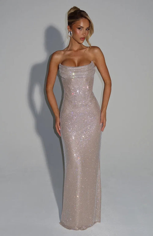Princess-style long evening gown