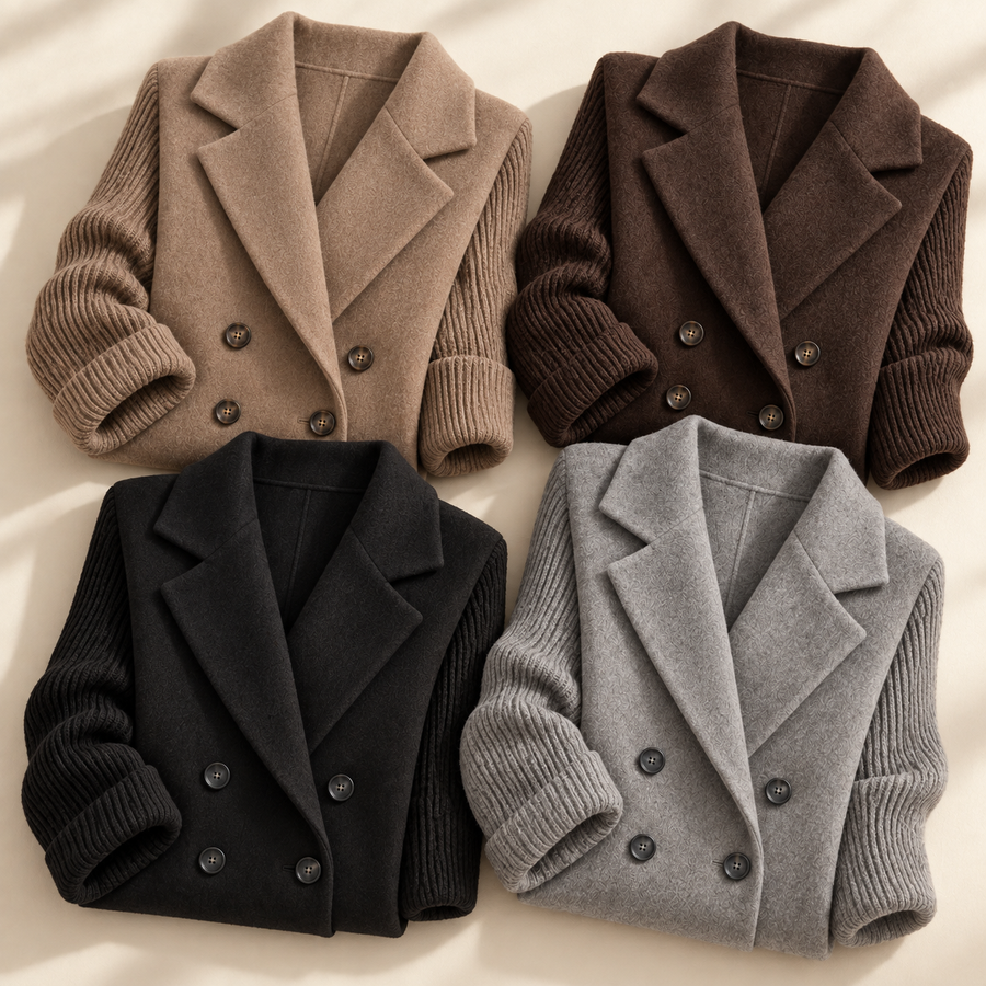 The Sasha blazer in Brown, Dark Brown, Black and Grey