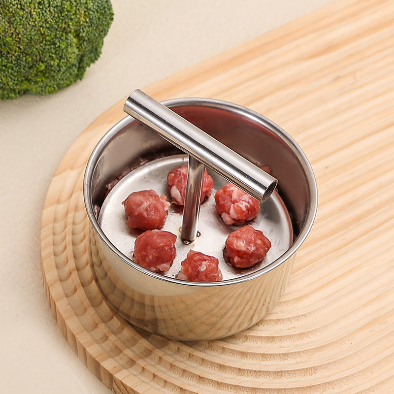 Kitchen form in stainless steel for meatballs