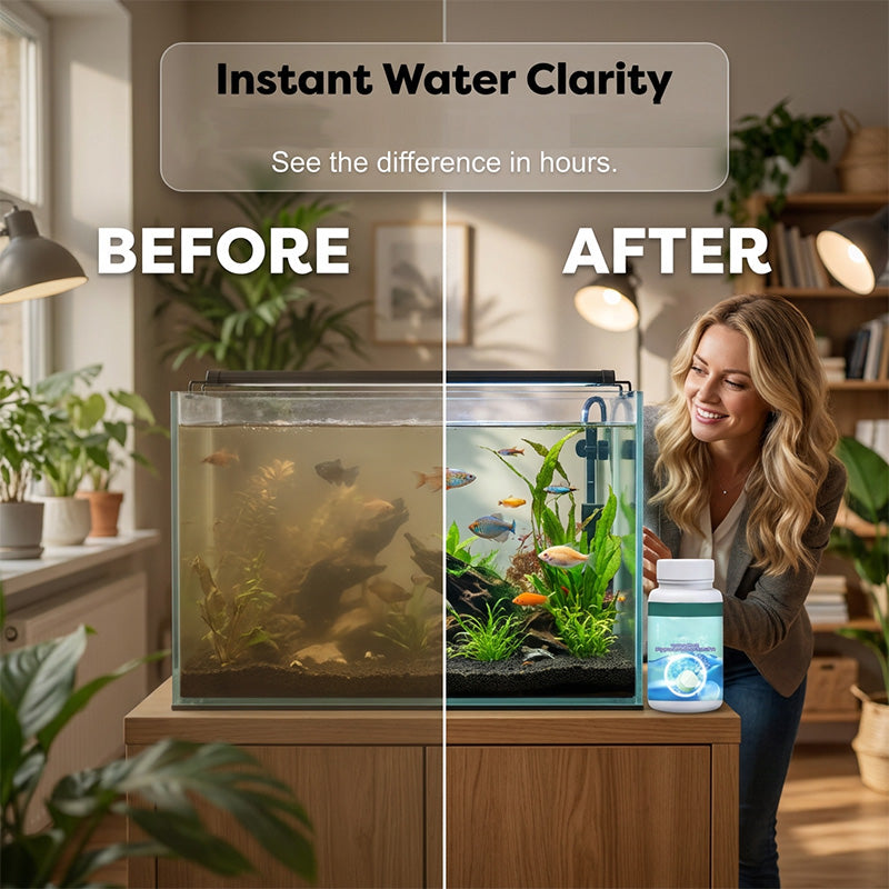 🐠 BUY 2 GET 3 FREE! 💧 Effervescent Tablets for Crystal Clear Fish Tanks – Removes cloudiness & odors, safe for fish & plants – fast-acting, drops clear in minutes 🌿