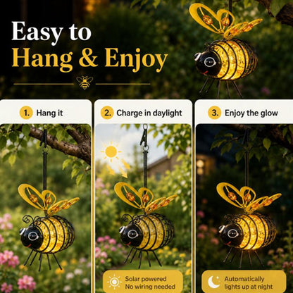 ⌛LIMITED-TIME 60% OFF!🐝💡Hanging Solar Bee Light – Warm Amber Glow, Flicker-Free, Perfect for Garden Parties, Camping, or Kids’ Rooms – Spread Joy Day and Night 🌞🌜