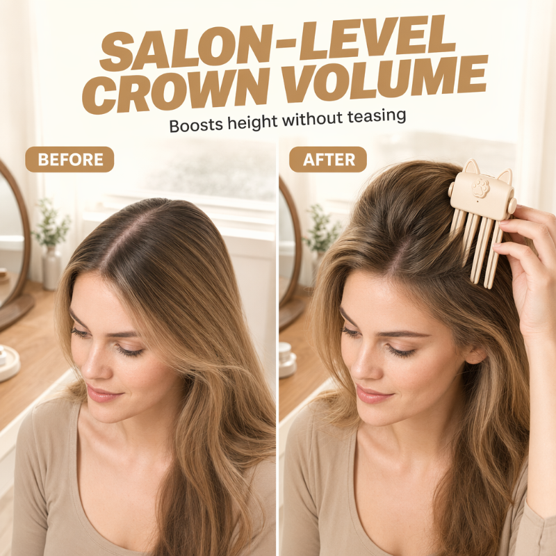 🔥Wireless Heated Volumizing Root Lift Clip | Salon Crown Volume for Fine Flat Hair
